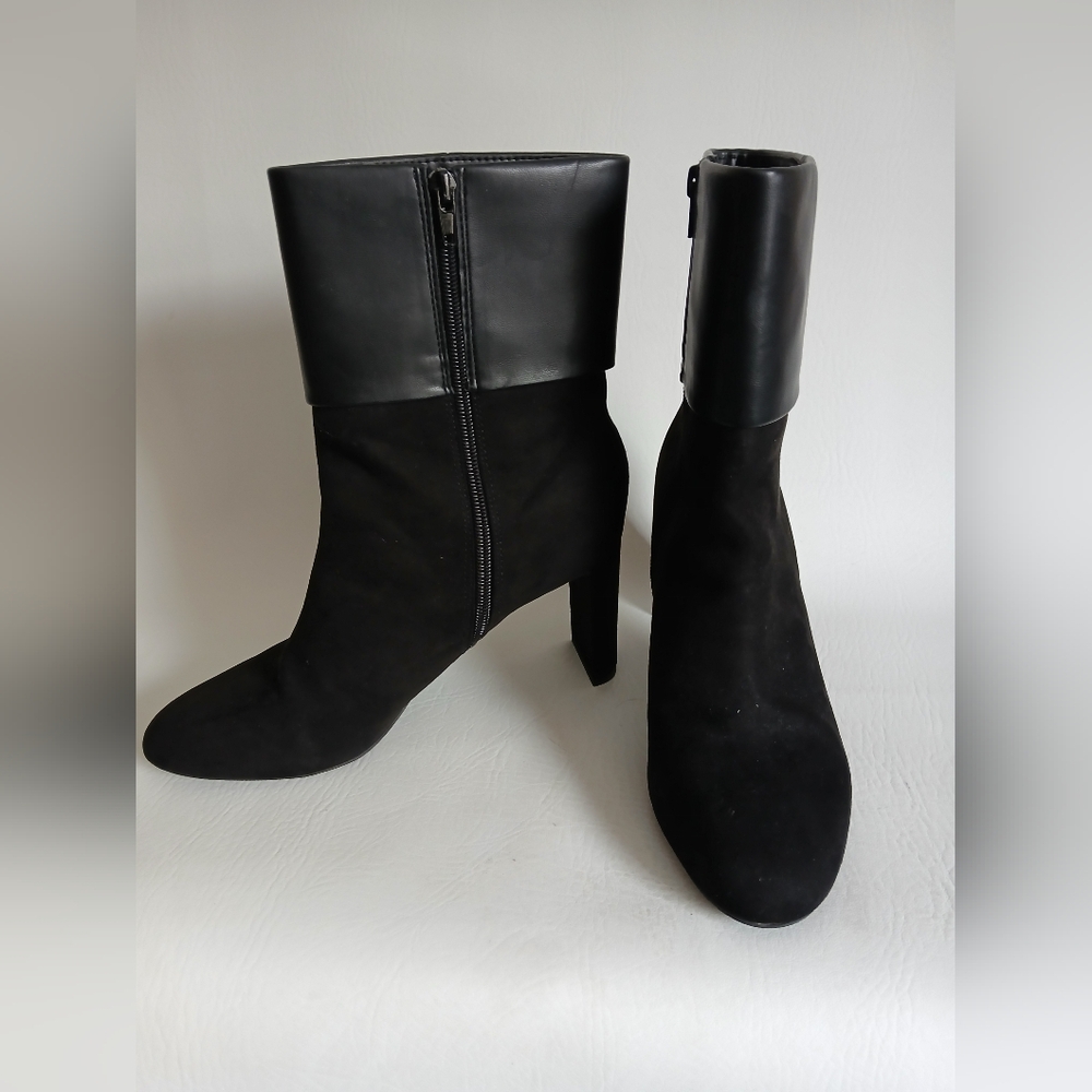 Alfani Step N Flex Versitle Black Heeled Boots for Women Sz8.5 Wide Thin Heel